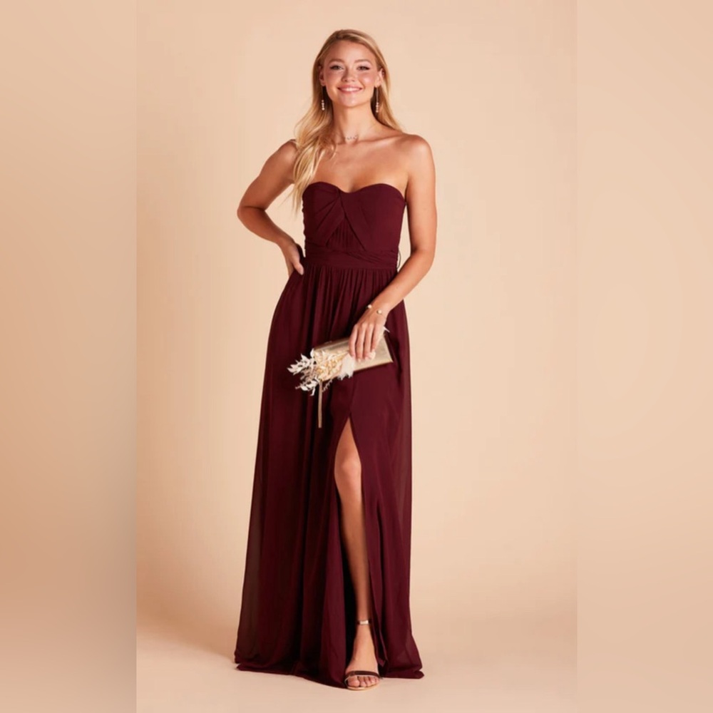 Birdie Gray Elegant Burgundy Bridesmaid Dress